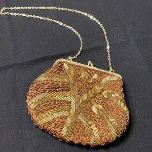 Vintage Bronze beaded evening bag